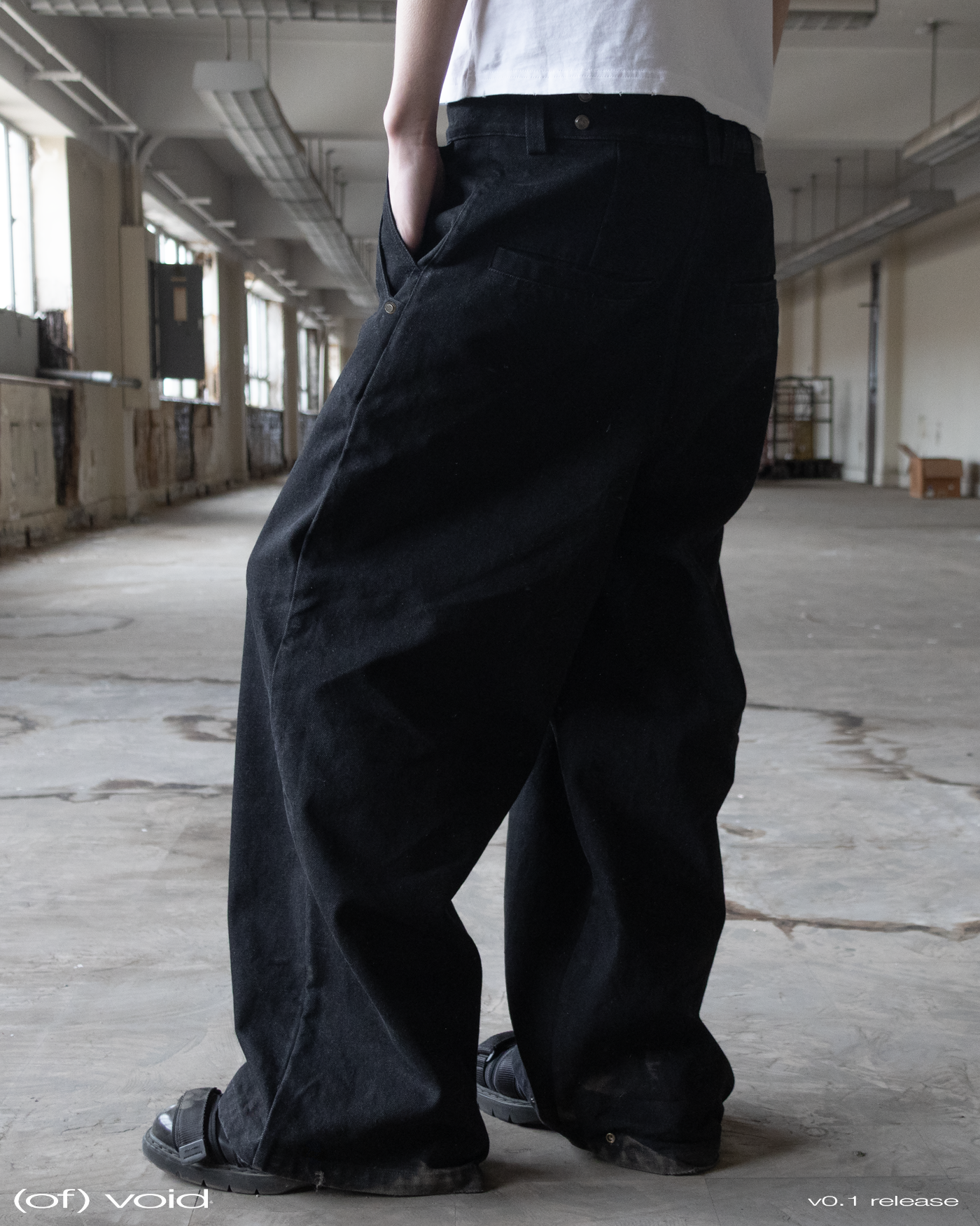 (of) void black denim jeans campaign photo on male model 2