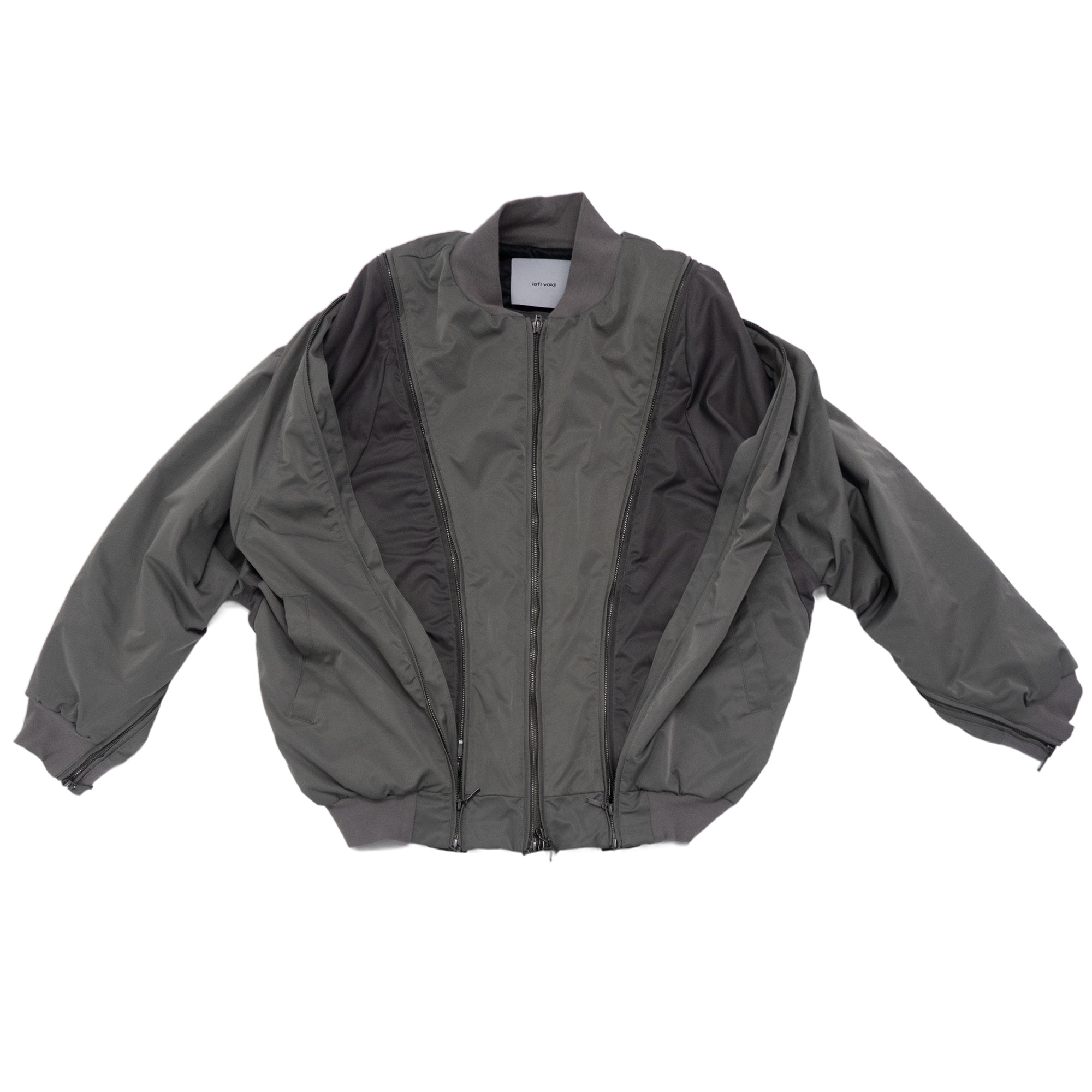 (of) void double layered convertible bomber jacket front view