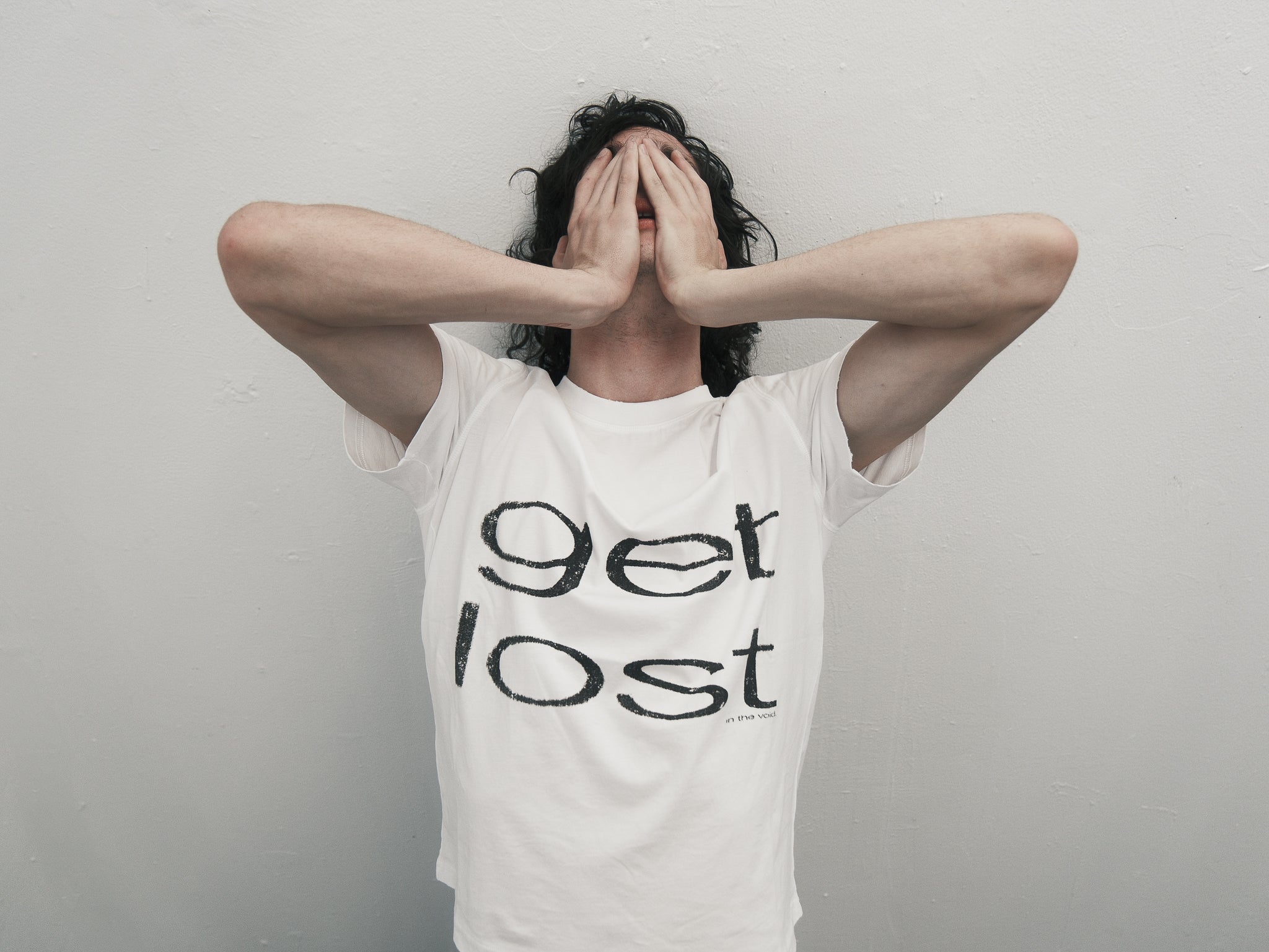(of) void get lost t-shirt campaign photo on male model