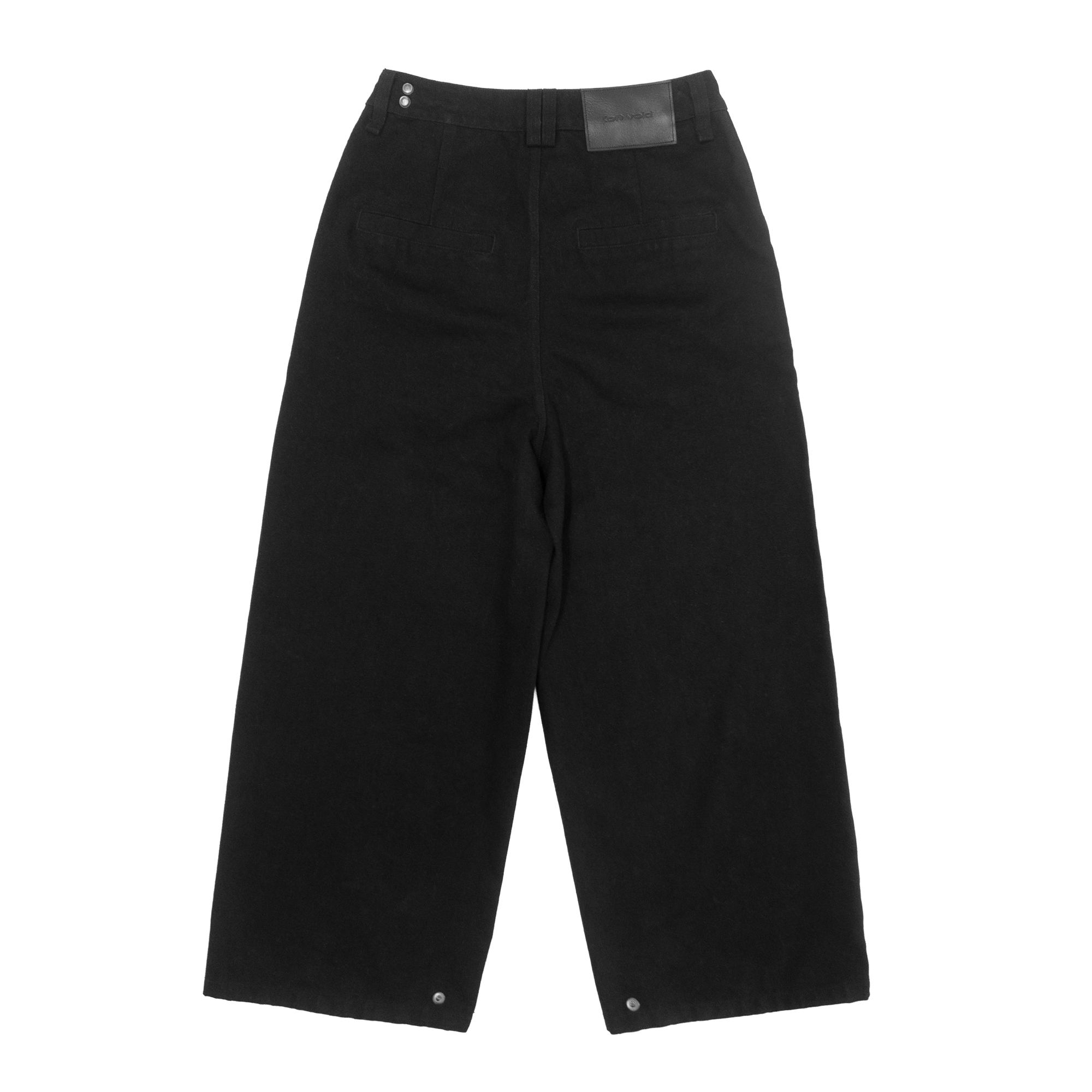 (of) void black denim jeans back view flat